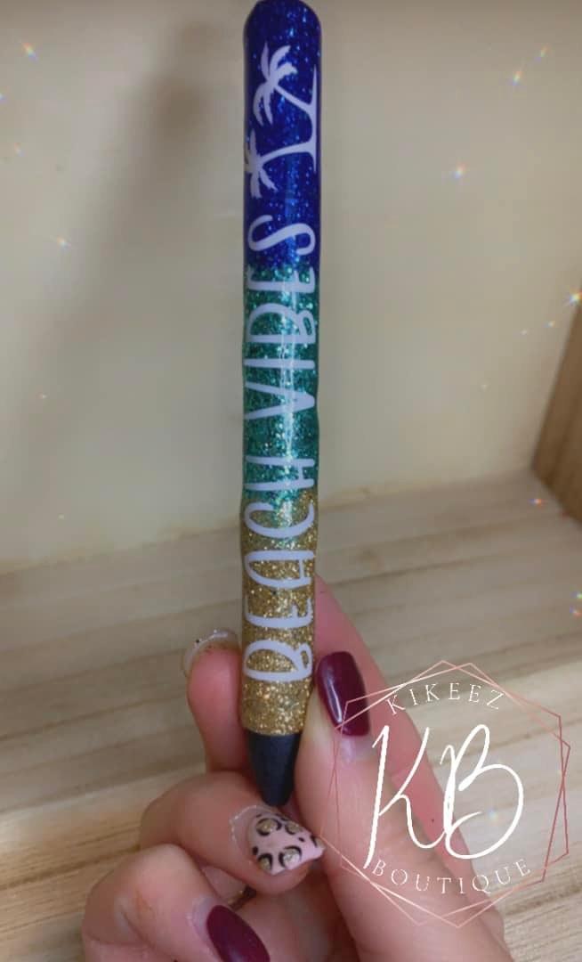 Beach Vibes Glitter Pen