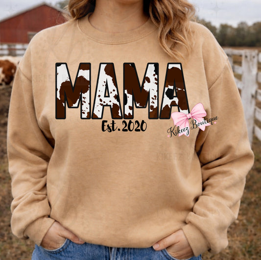 Cow Print Mama Sweatshirt