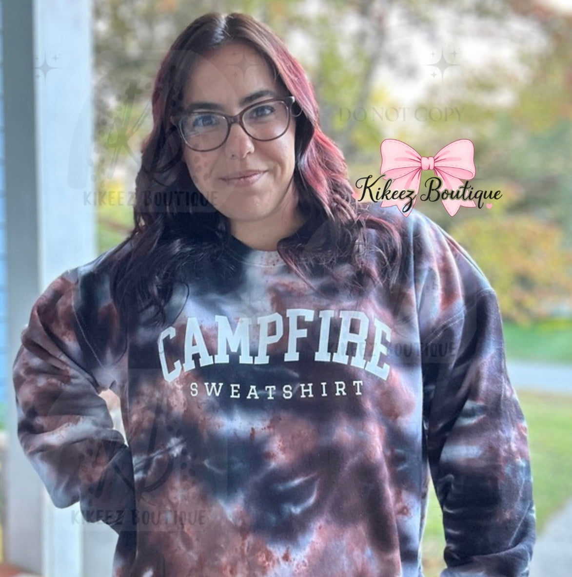 Tie-Dye Campfire Sweatshirt (Upgrade) | Custom Camp Crewneck | Adult & Youth Sizes