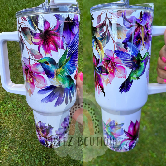 Hummingbird floral 40 oz