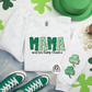 Customizable St. Patrick’s Day "Mama" Crewneck with Clover Sleeve Accents