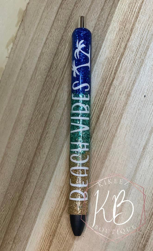 Beach Vibes Glitter Pen