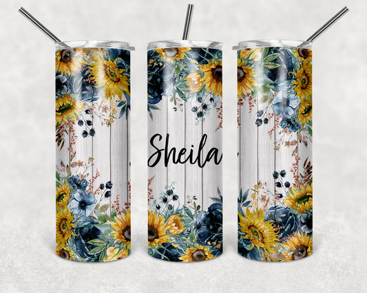 Customized Floral Tumbler