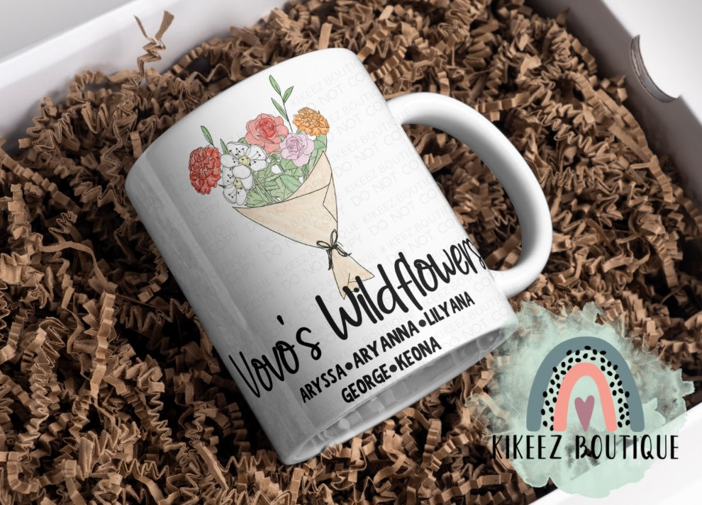 Birth flowers coffee mug