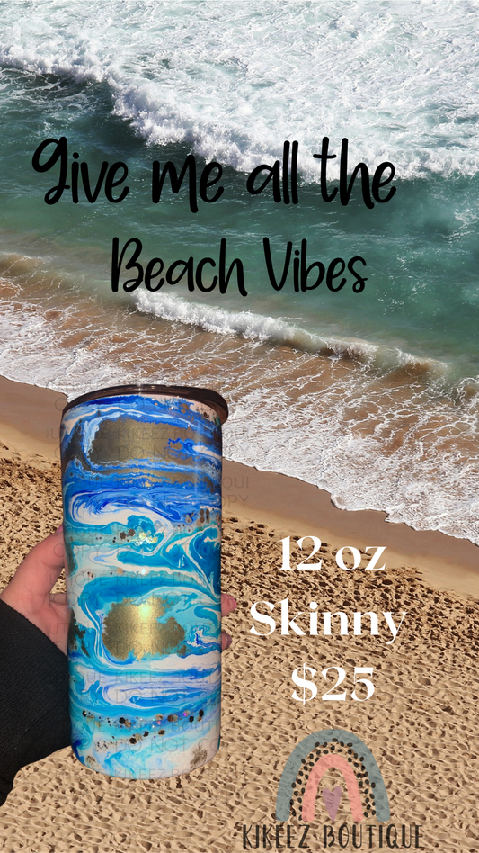 Beach Vibe 12oz Skinny Tumbler